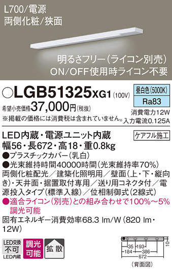 Panasonic（パナソニック） スリムライン照明 直付タイプ 両側化粧/狭