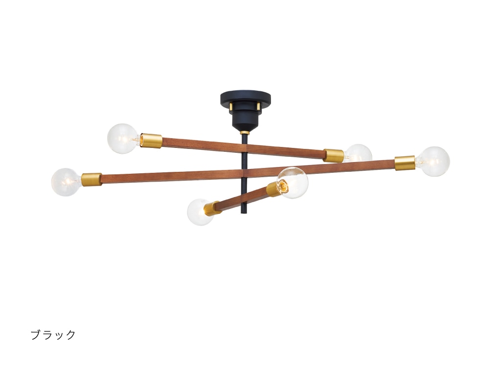 インターフォルム　INTERFORM　Astre - baum - アストル バウム　シーリングライト　E26　ブラック　引掛けシーリング　LED電球付き　電球色　LT-3529BK