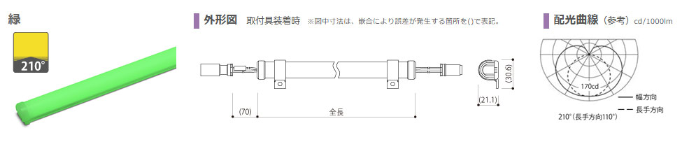 森山産業 LED照明 ミドルパワーライン RGB単色タイプ 屋内外 防湿 24V 直流電源装置別売 全長1467mm 赤（レッド） ELM9K1-146JR-24 ※受注生産品の画像