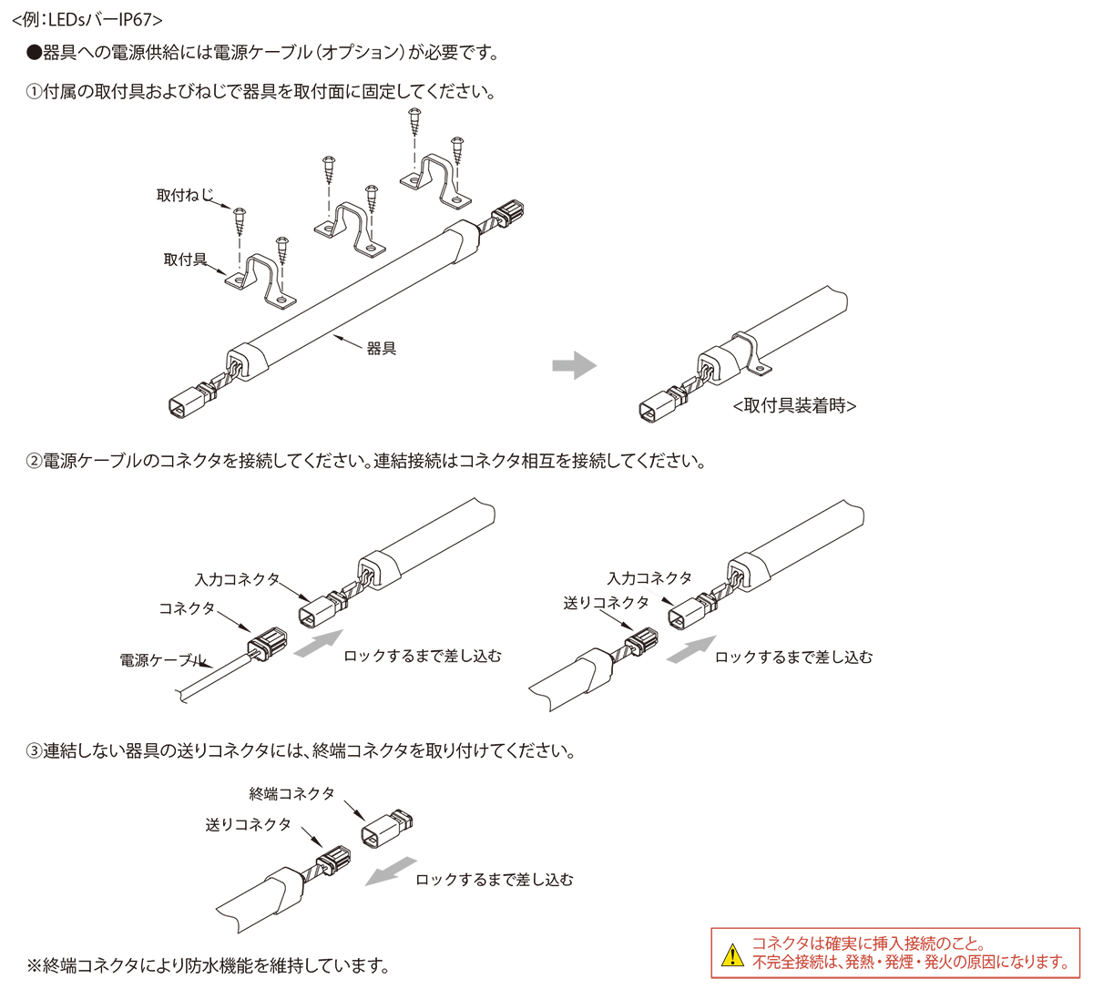 森山産業 LED照明 ミドルパワーラインIP67 RGB単色タイプ 屋外 防湿 24V 直流電源装置別売 全長402mm 赤（レッド） ELP9K1-040JR-24 ※受注生産品の画像