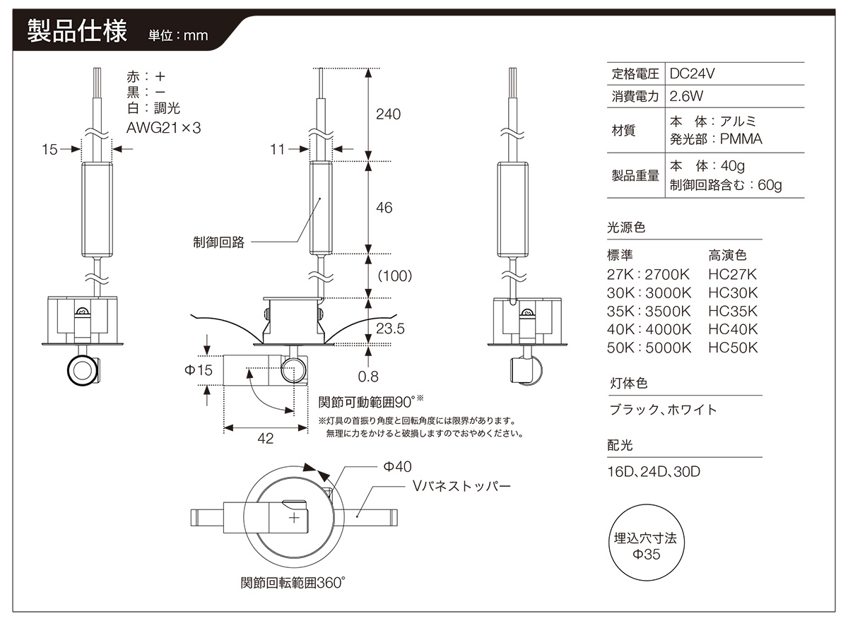 トキスター TOKISTAR 超小型LEDスポットライト MICRO LIGHT