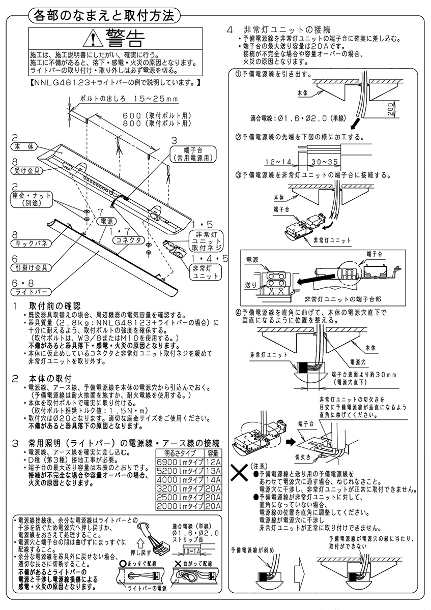 パナソニック セール led 非常用照明 別置