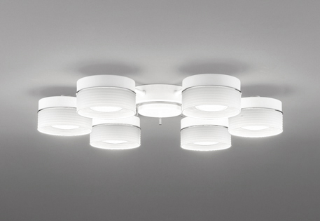 ＯＤＥＬＩＣ　シャンデリア　簡易取付A　引掛シーリング　高演色LED　〜8畳　LEDランプ付　6灯　非調光　昼白色5000K　マットホワイト　OC257171NR