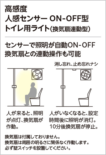 ＯＤＥＬＩＣ 小型シーリングライト 直付 高演色LED 高感度人感センサー付 換気扇連動可能 LEDランプ付 非調光 昼白色5000K オフホワイト OL013380NRの画像