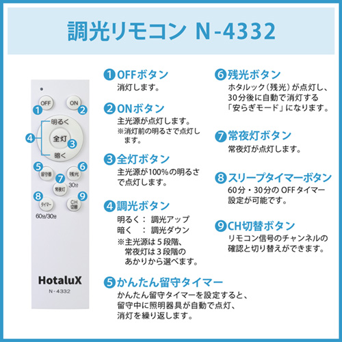 ホタルクス LEDシーリングライト 天井直付 簡易取付 2700K 電球色 調光