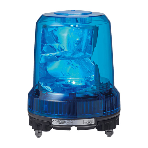 パトライト　大型LED回転灯　RLR DC48V　8.2W　φ162mm　取付ピッチφ120　閃光数105回/分　ブルー（青色）　RLR-04-P-B ※受注生産品