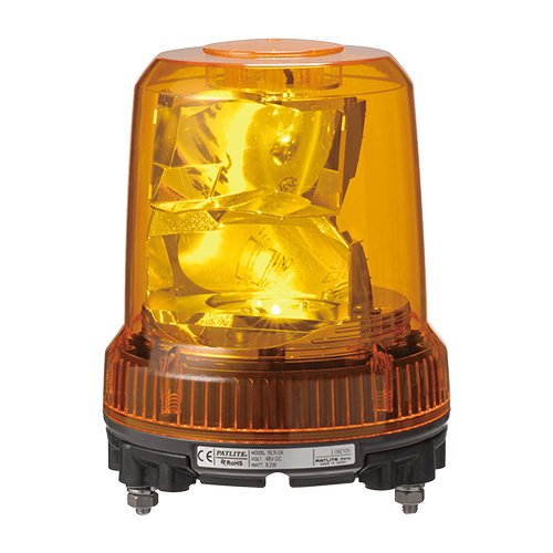 パトライト　大型LED回転灯　RLR DC12V/24V　7.6W　φ162mm　取付ピッチφ140　閃光数141回/分　イエロー（黄色）　RLR-M1-C-Y ※受注生産品｜alllight