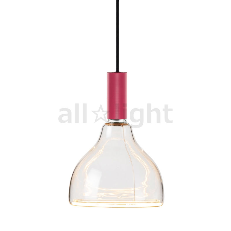 ｗｅｌｌ ｌｉｔ　ウェルリット ペンダントライト+LEDランプセット 調光 引掛シーリング 440lm 6W 電球色2200K　SPIN PENDANT PINK POSITIVE+AZURE S-CURVE