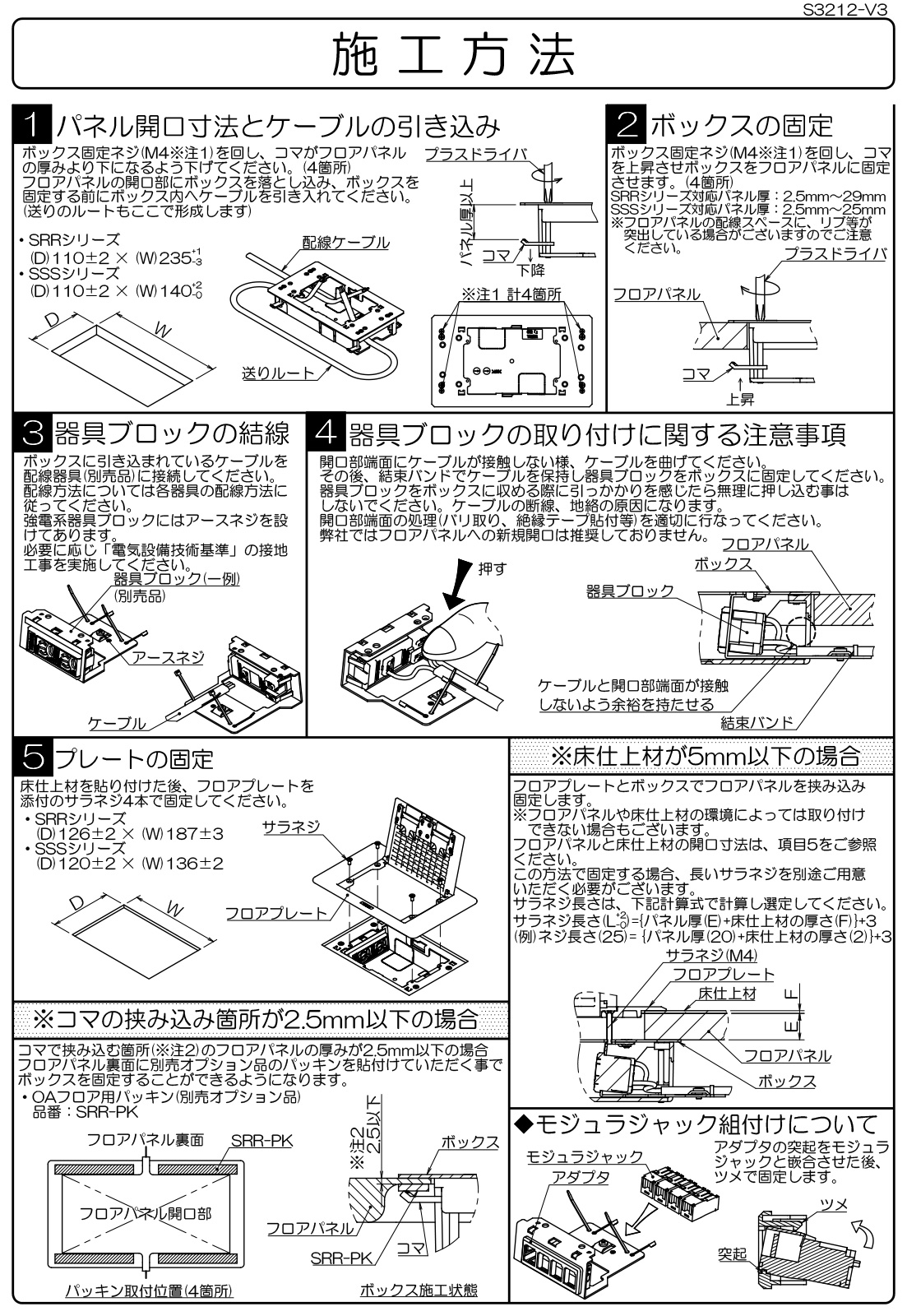 TERADA フロアコンセント フリーアクセスフロア用 SRR