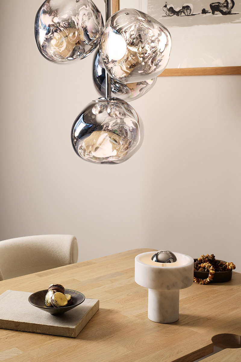 Ｔｏｍ Ｄｉｘｏｎ シャンデリア メルトミニシャンデリア 簡易取付/引掛シーリング 3200lm 内蔵LED24W 3000K オパール MELT MINI CHANDELIER OPAL-STの画像