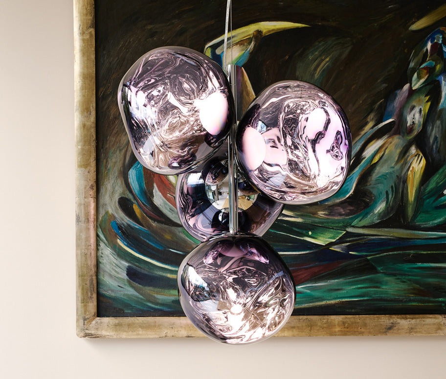 Ｔｏｍ Ｄｉｘｏｎ シャンデリア メルトミニシャンデリア 簡易取付/引掛シーリング 3200lm 内蔵LED24W 3000K オパール MELT MINI CHANDELIER OPAL-STの画像