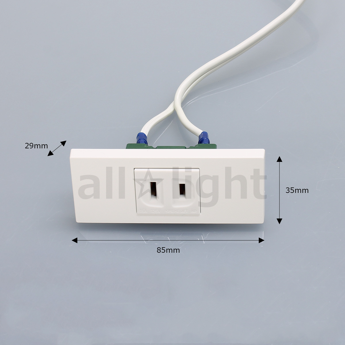 テクノパーツ 家具用コンセント(什器用) 1口コンセント VFFコード2.0m