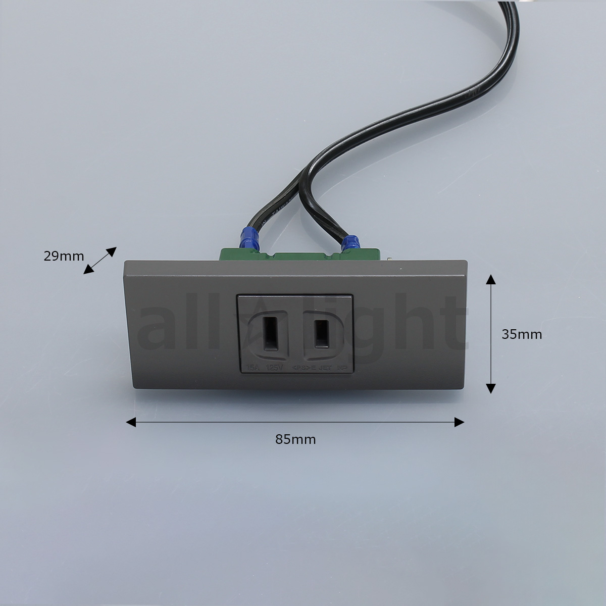 テクノパーツ 家具用コンセント(什器用) 1口コンセント VFFコード2.0m