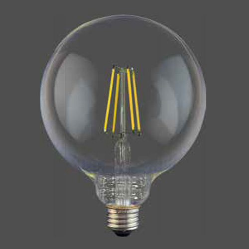 ＴＯＺＡＩ　LED電球 ボール電球型フィラメントLED G125(外径125mm) クリアタイプ ボール電球60W形相当 電球色 6.0W E26口金 調光器対応　TZG125E26C-6-100/27｜alllight