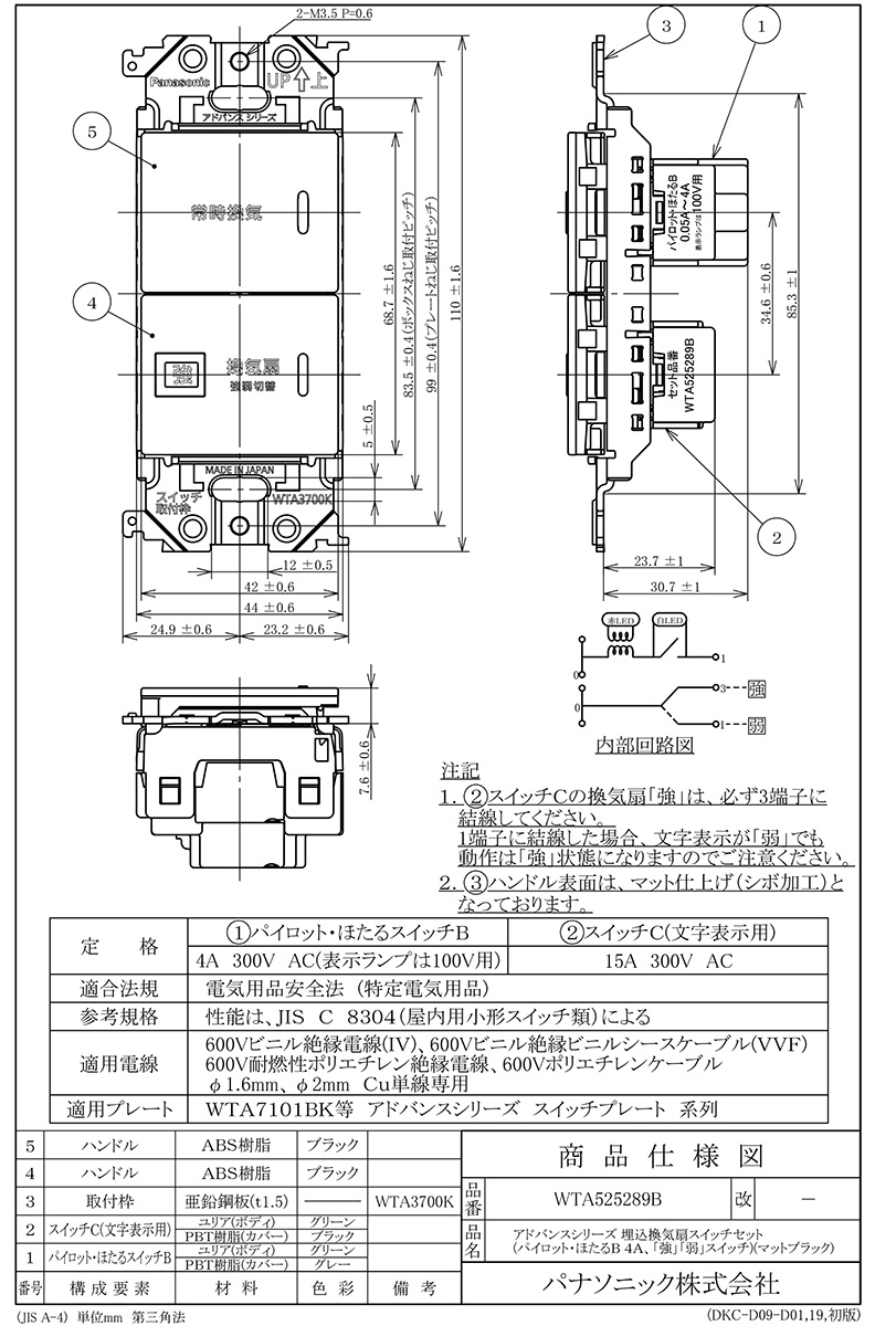 Panasonic（パナソニック） アドバンスシリーズ配線器具 埋込換気扇