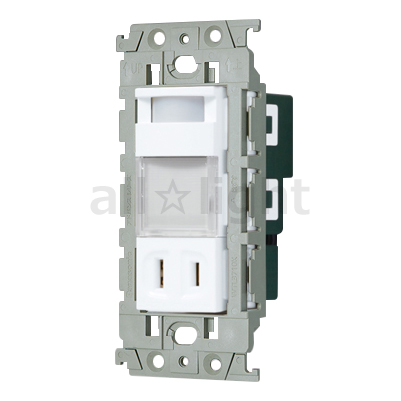 パナソニック　アドバンスシリーズ配線器具 埋込熱線センサ付ナイトライト（LED：電球色） 明るさセンサ・コンセント付 セラミックホワイト　WTL4065WK | Panasonic