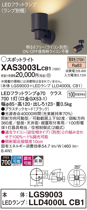 パナソニック スポットライト 直付 電球色 100形電球1灯器具相当