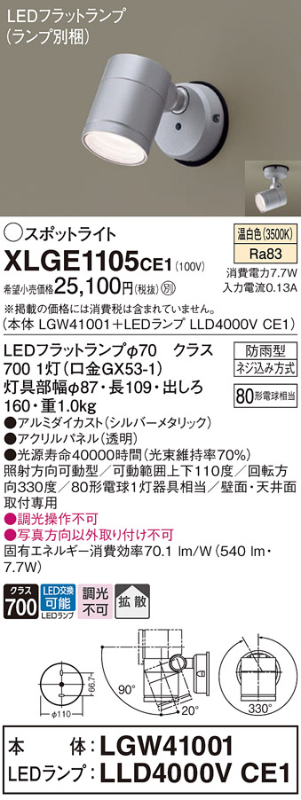 お求めやすく価格改定 AD-3168-W エクステリア LED一体型 HID100W相当