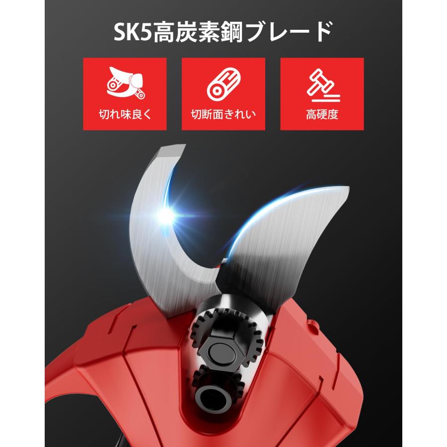 剪定バサミ 充電式 21v 電動ハサミ 30mm直径切断 園芸ハサミ 剪定鋏 電動剪定バサミ 剪定鋏 【2026改良モデル 引金連動機能】充電式 園芸