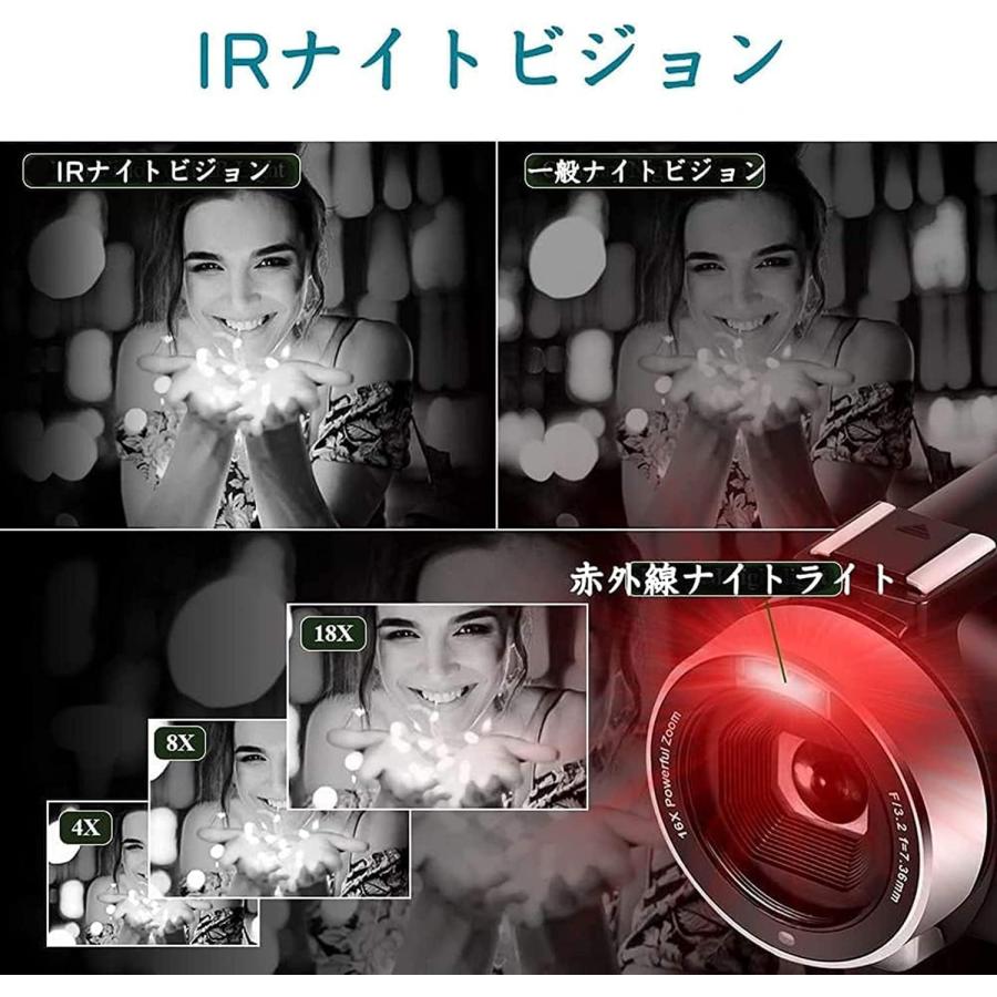ビデオカメラ 4K YouTubeカメラHDMI出力 WIFI機能外付けマイク18倍