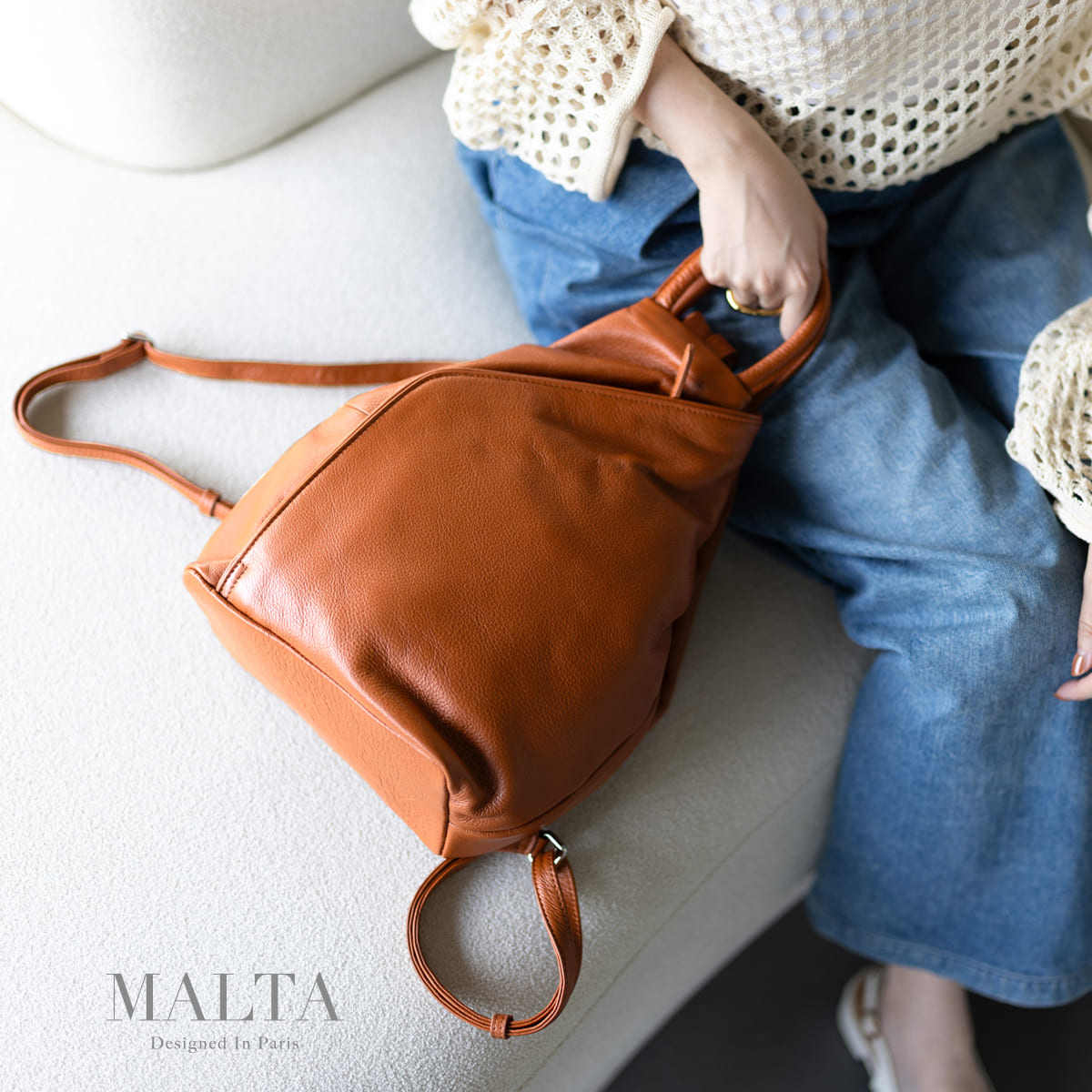 MALTA リュック レディース 本革 リュックサック 3WAY 防犯 ショルダー