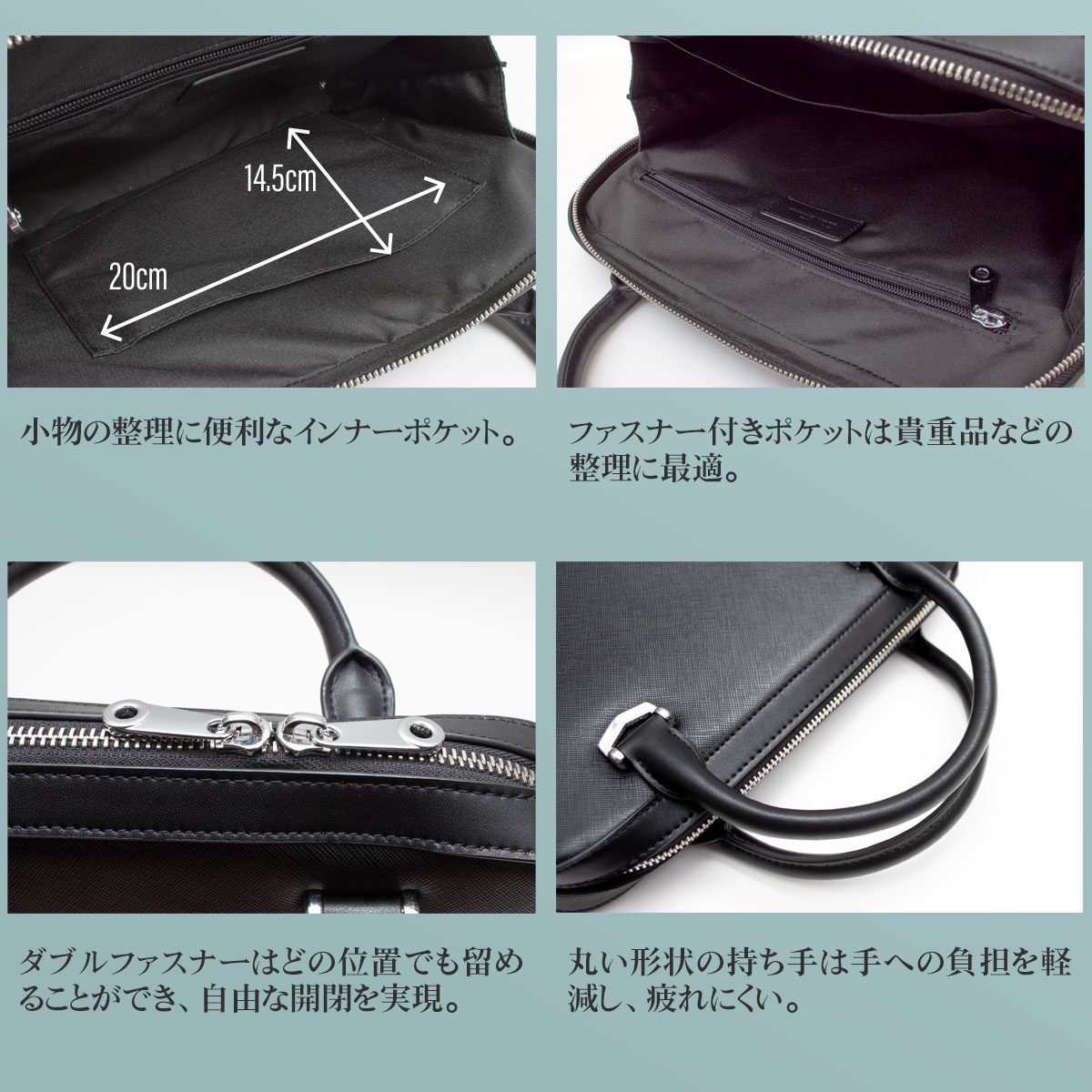 DomTeporna Italy ビジネスバッグ メンズ 革 薄型 ブランド