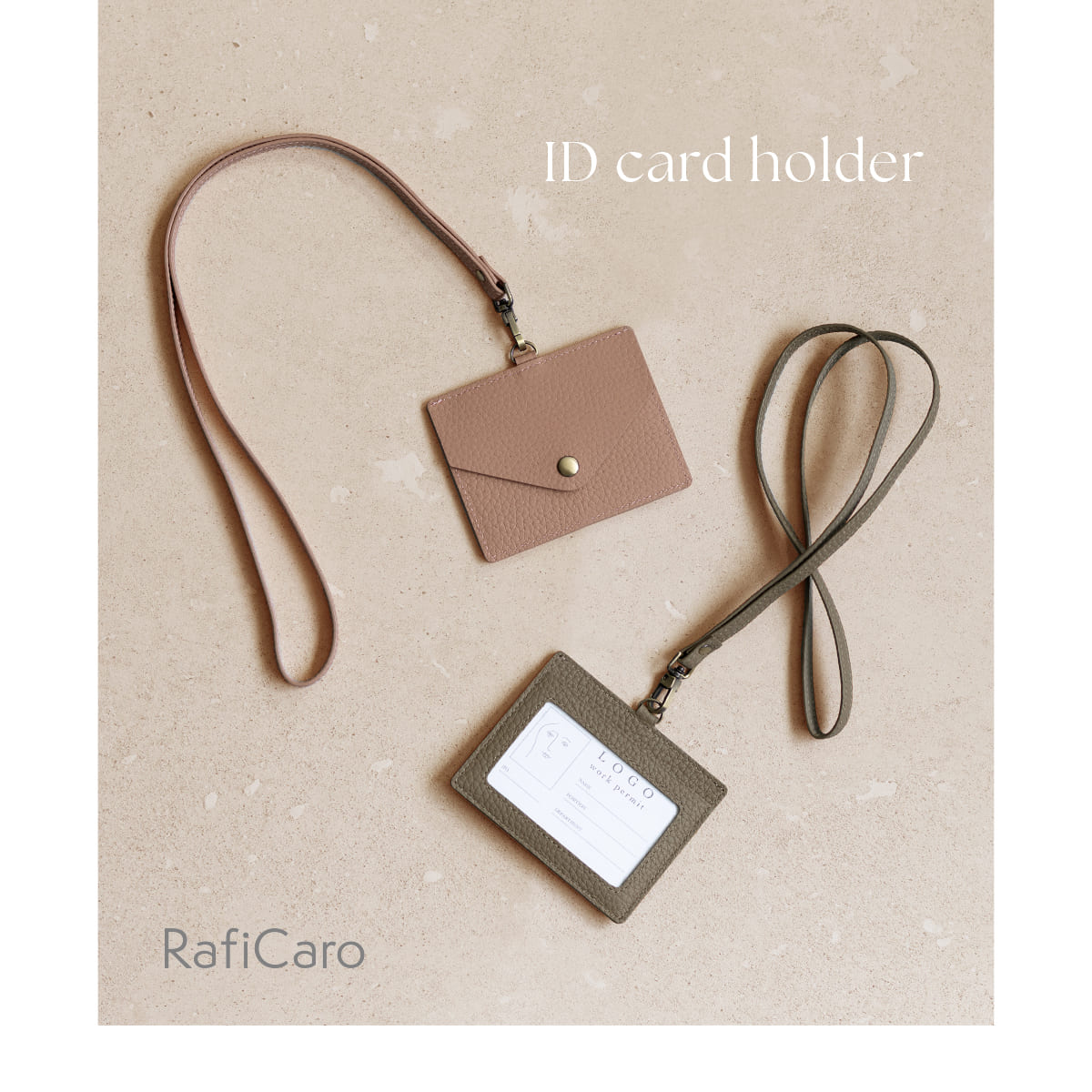 本革 IDカードホルダー パスケース カードホルダー 革 ネックストラップ スキミング防止 RFID カードケース 定期入れ レザー 社員証 電車 新幹線 通勤 関連画像3