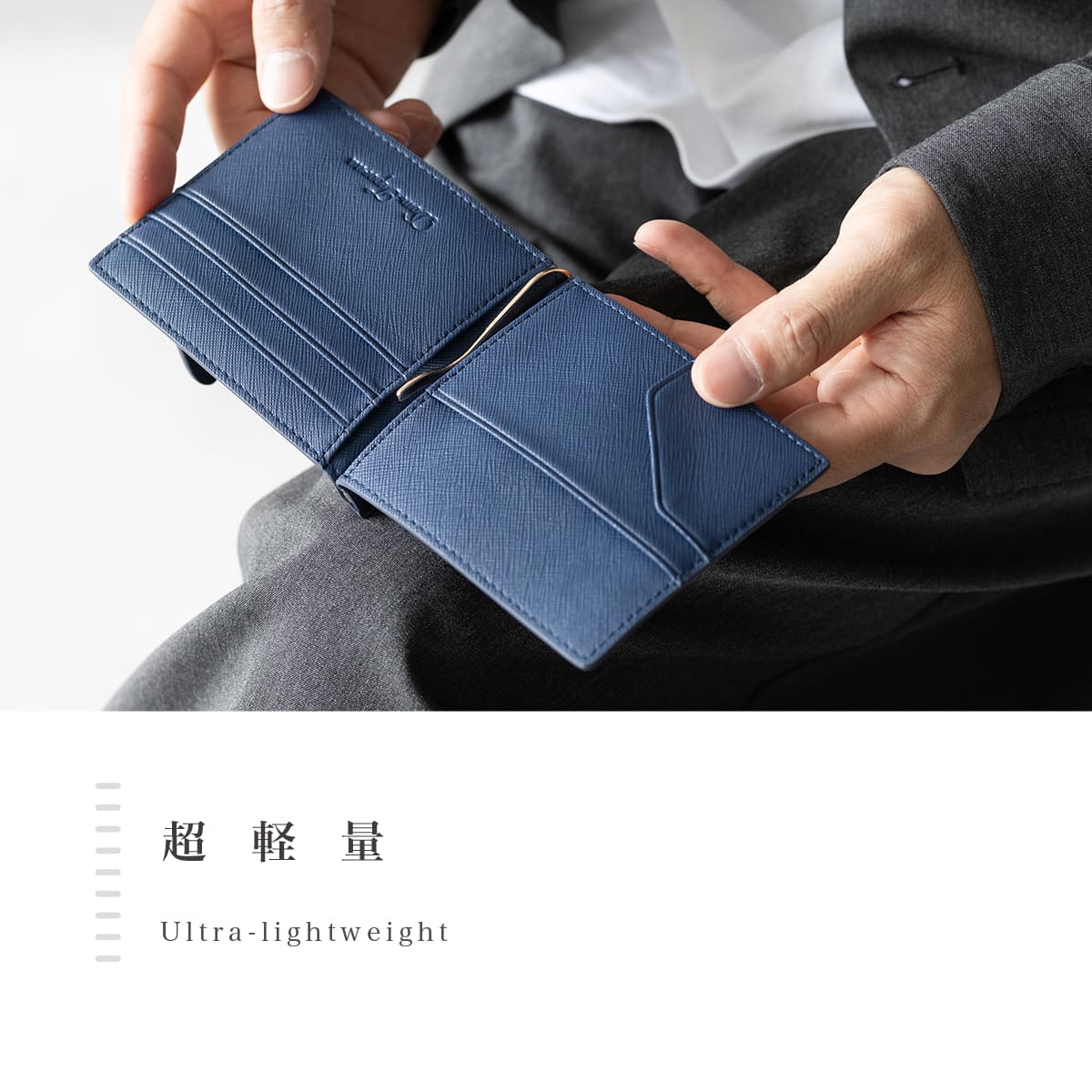 DomTeporna Italy マネークリップ メンズ 本革 牛革 小銭入れ付き 薄型
