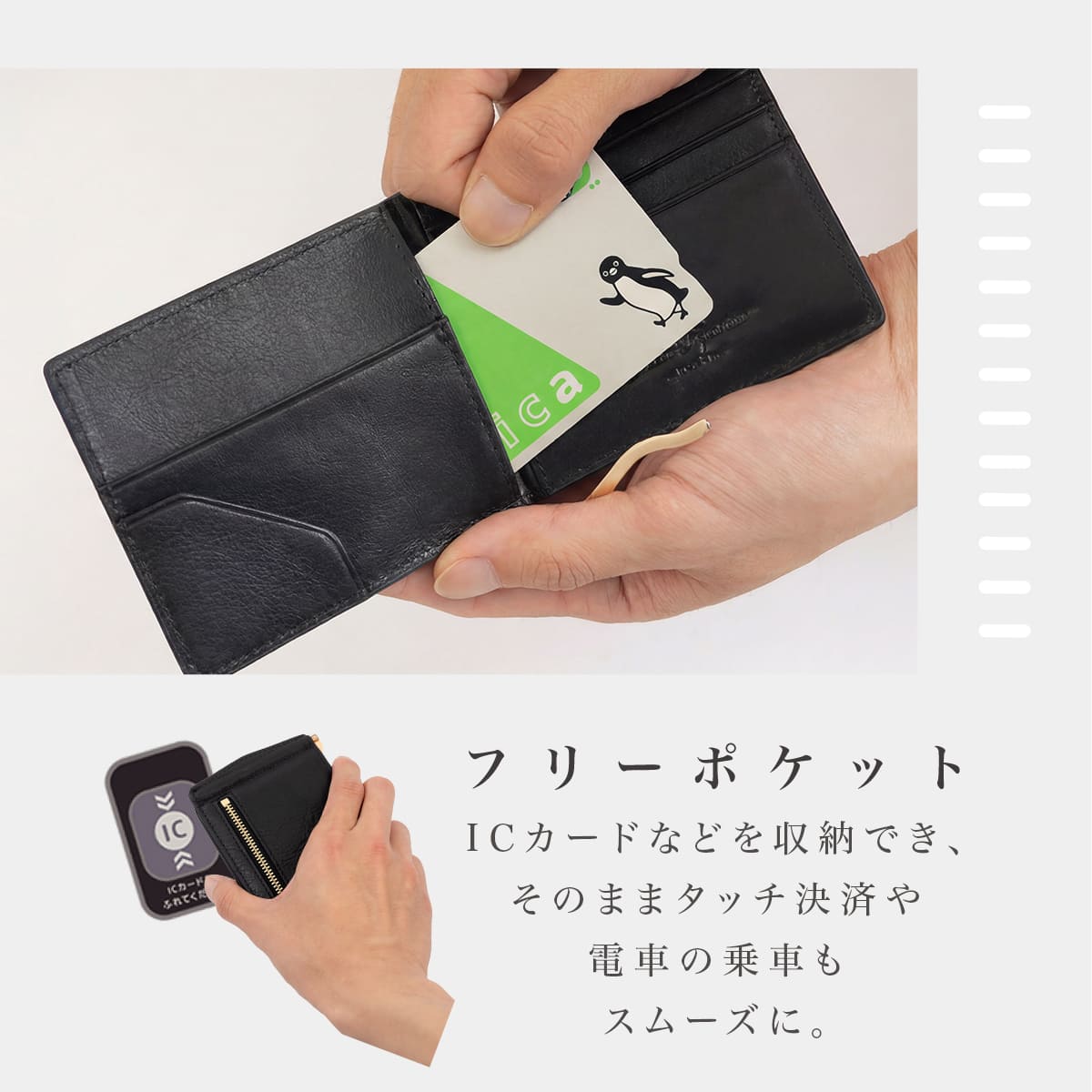 DomTeporna Italy マネークリップ メンズ 本革 牛革 小銭入れ付き 薄型