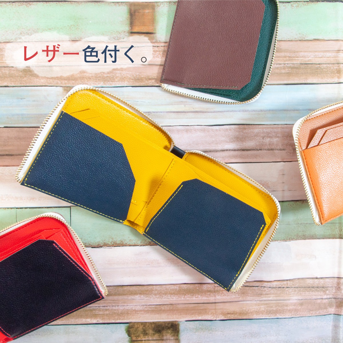 二つ折り財布 レディース メンズ ブランド 革 財布 小さい財布 L字 