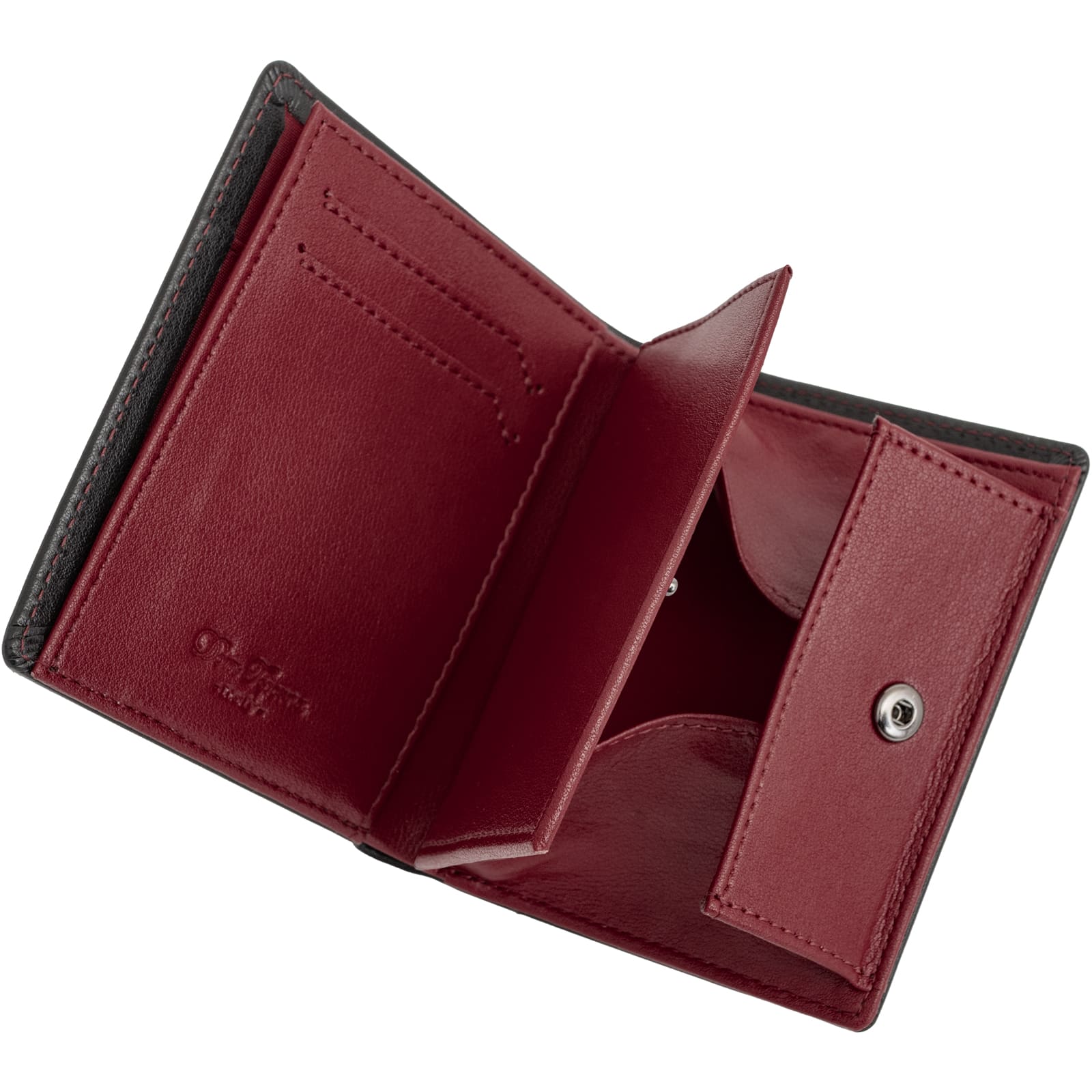 二つ折り 薄型財布 イタリアンレザー 多ポケット ミニ財布 小さい スリム スマート メンズ ビジネ...