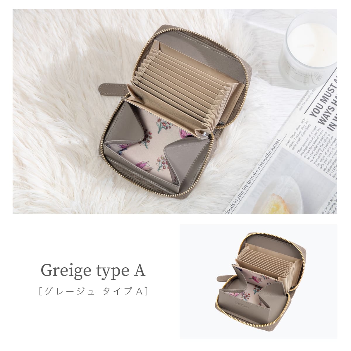 RafiCaro（ラフィカロ） ミニ財布 レディース 牛革 カードケース 財布