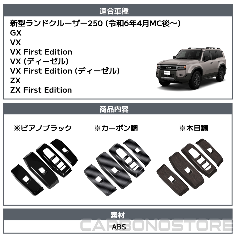 新型 ランドクルーザー 250 LC250 内装 パーツ ガーニッシュ カスタム