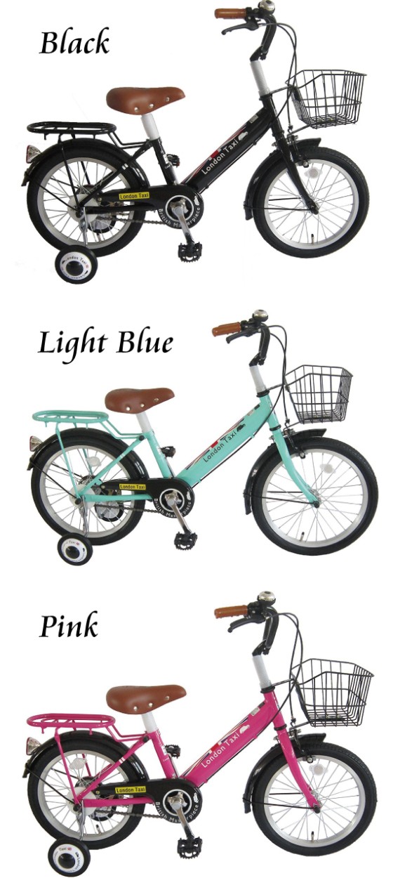 18インチ 自転車 白系 ロンドンタクシー 補助輪付き キッズサイクル