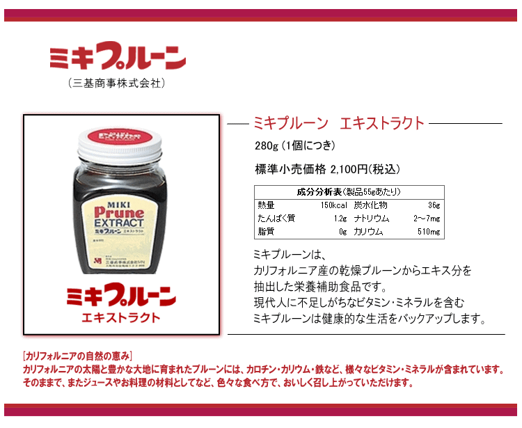 www.haoming.jp - ミキプルーン280g栄養補助食品 価格比較