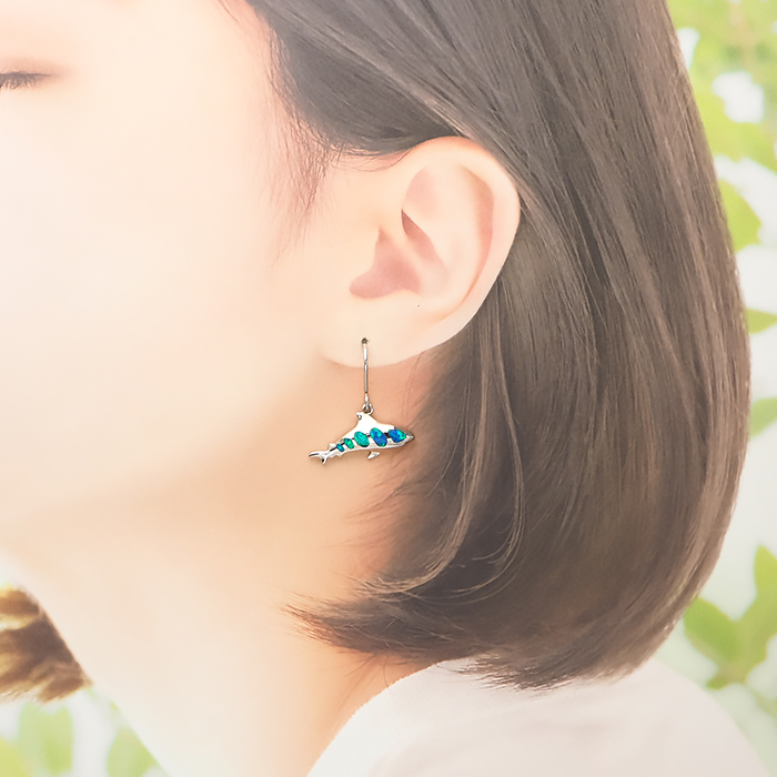 ハワイアンジュエリー ピアス イヤリング シルバー オパール シャーク