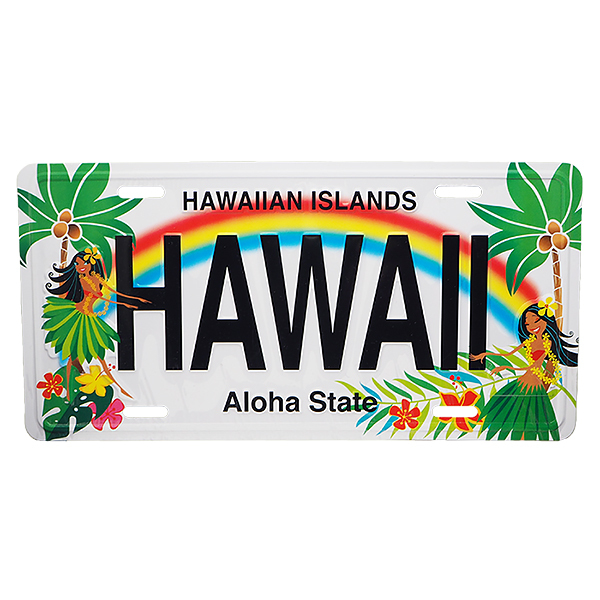 ライセンスプレート ハワイアン雑貨 インテリア ナンバープレート Hawaii フラ ハワイ 南国 リゾート 車用品｜aloalo｜02