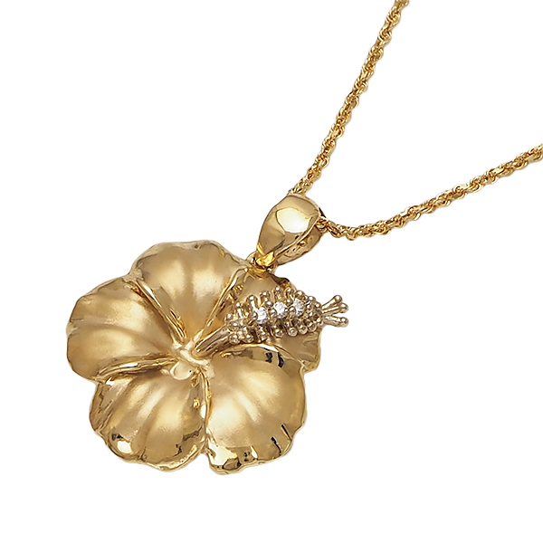 【14K】ハワイアンジュエリー　アンクレット　ハイビスカス【美品】 ハワイアンジュエリー ハイビスカス モチーフ 意味 アンクレット