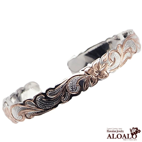 ハワイアンジュエリー バングル 腕輪 ハワイアンスクロールカット