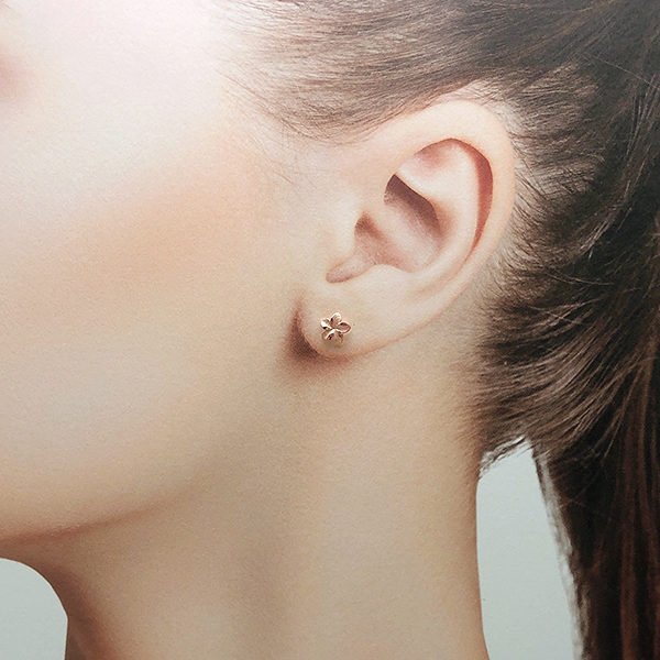 ハワイアンジュエリー ピアス イヤリング 14K イエローゴールド ピンク