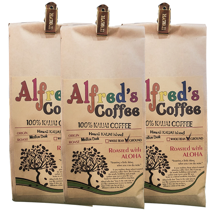 カウアイコーヒー100% お得な3つセット ハワイ コーヒー アルフレッズ