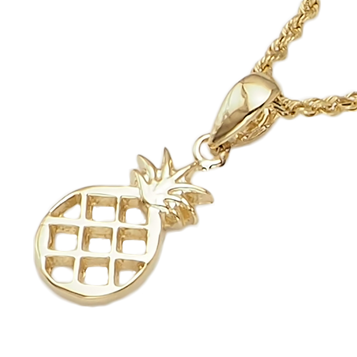 ハワイアンジュエリー 14K ゴールド ペンダントミニ パイナップル