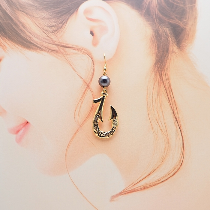 ピアス イヤリング ポリネシアン フィッシュフック 釣り針 ハワイアン