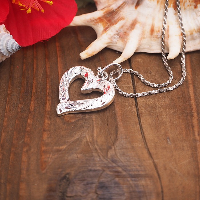 ハワイアンジュエリー ネックレス ペンダント トップ オープンハート