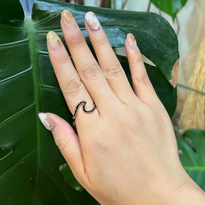 ハワイアンジュエリー 指輪 シルバーリング コアウッド ウェーブ