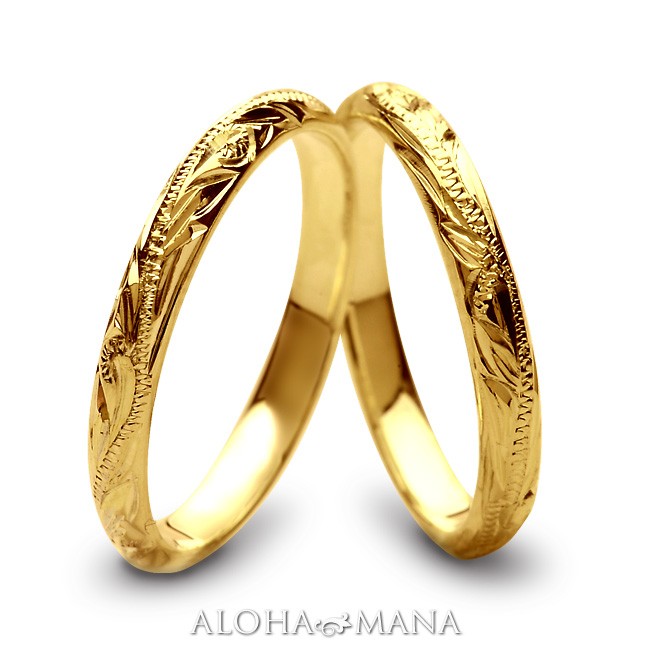 18金 結婚指輪 マリッジリング ハワイアン 大きいサイズ対応 指輪 