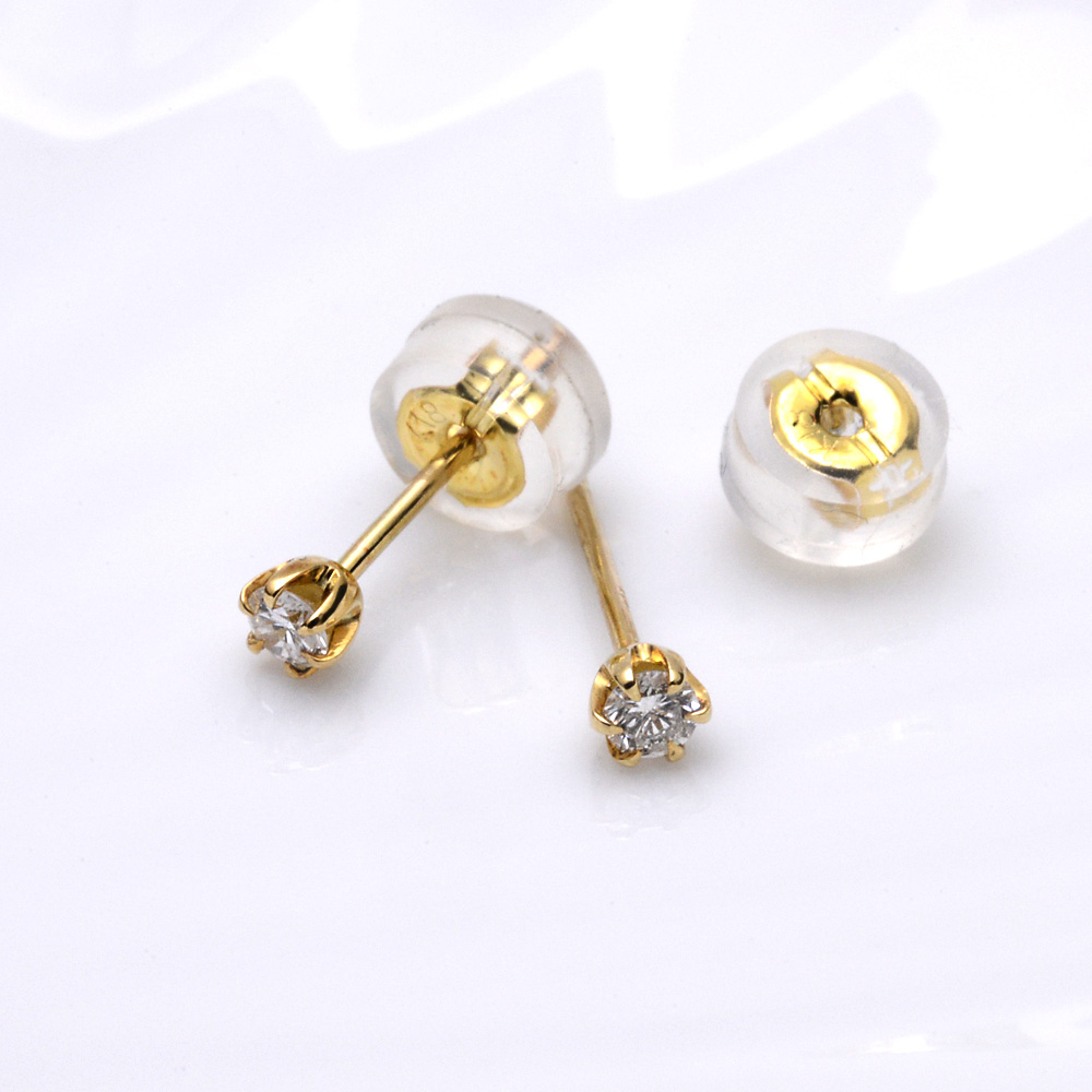 ALOHA MANA 18金 K18 ピアス 一粒ダイヤモンド 0.05ct ゴールド
