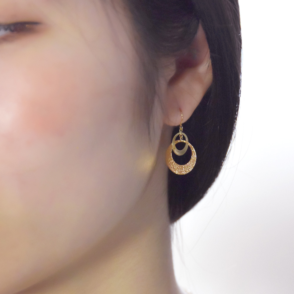 ALOHA MANA（アロハマナ） 【数量限定】18金 K18 ピアス 2つのサークル