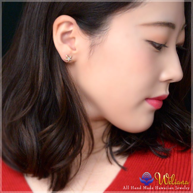 ハワイアンジュエリー ピアス 18金 スター フィッシュk18 K18ゴールド ダイヤモンド0 16ct Wner022 ハワイアンジュエリー アロハマナ 通販 Yahoo ショッピング