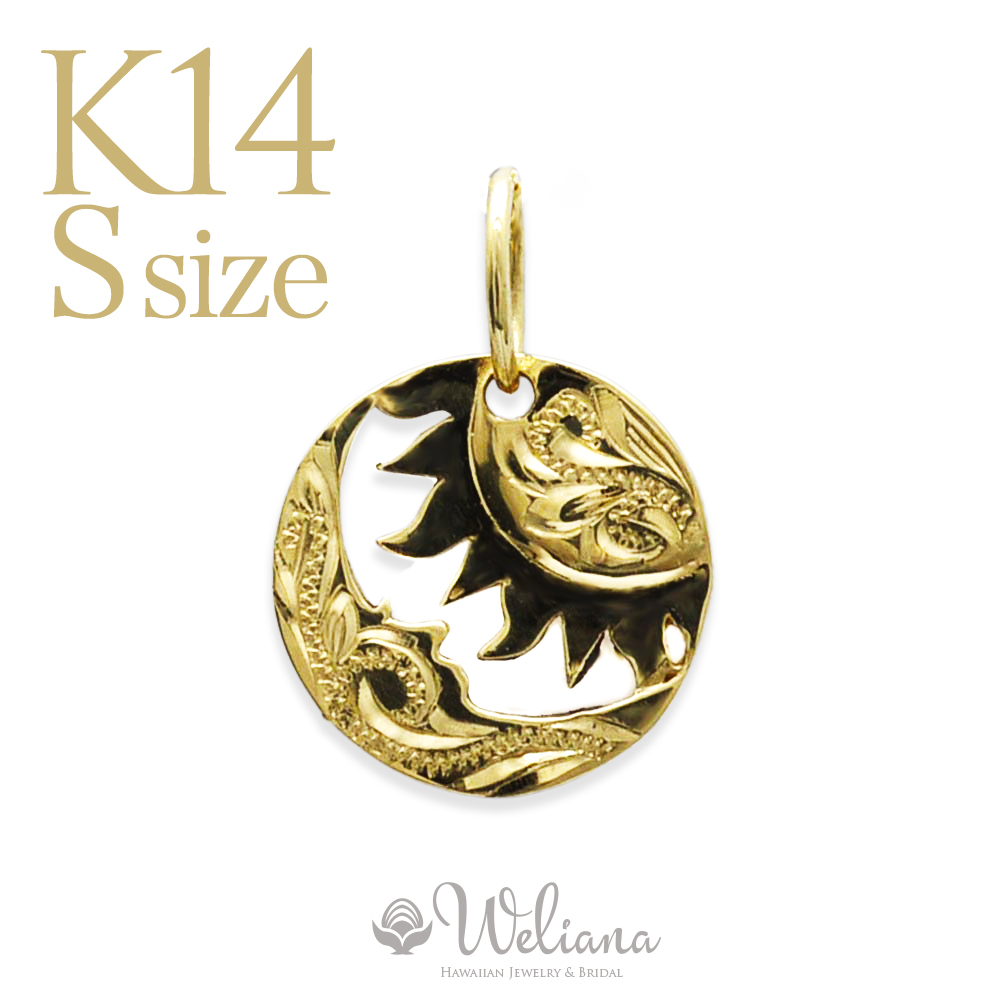 Mino'akaハワイアンジュエリー　太陽モチーフ　14k ALOHA MANA ハワイアンジュエリー 手彫り ピアス レディース